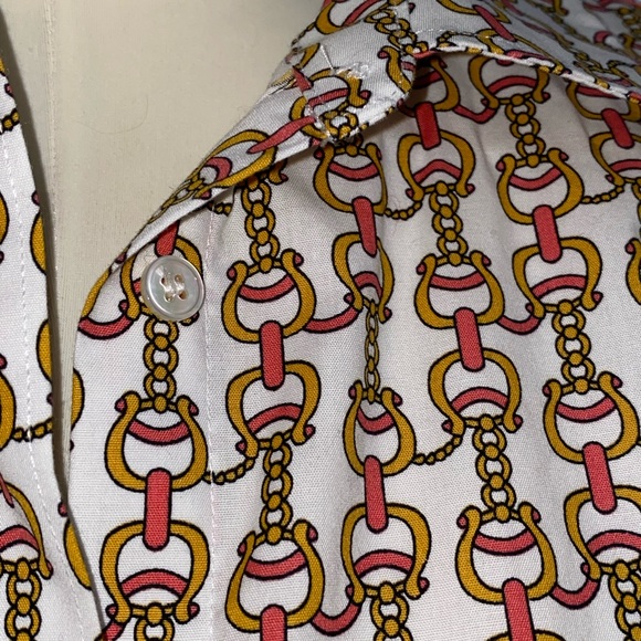 Talbots - patterned button-down long-sleeved blouse - Picture 4 of 6